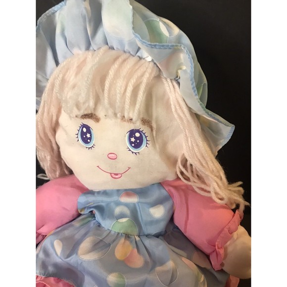 Vintage Well Made Doll Blonde Hair Blue Eyes 14" Tall Stuffed Pink and Blue - Picture 2 of 6